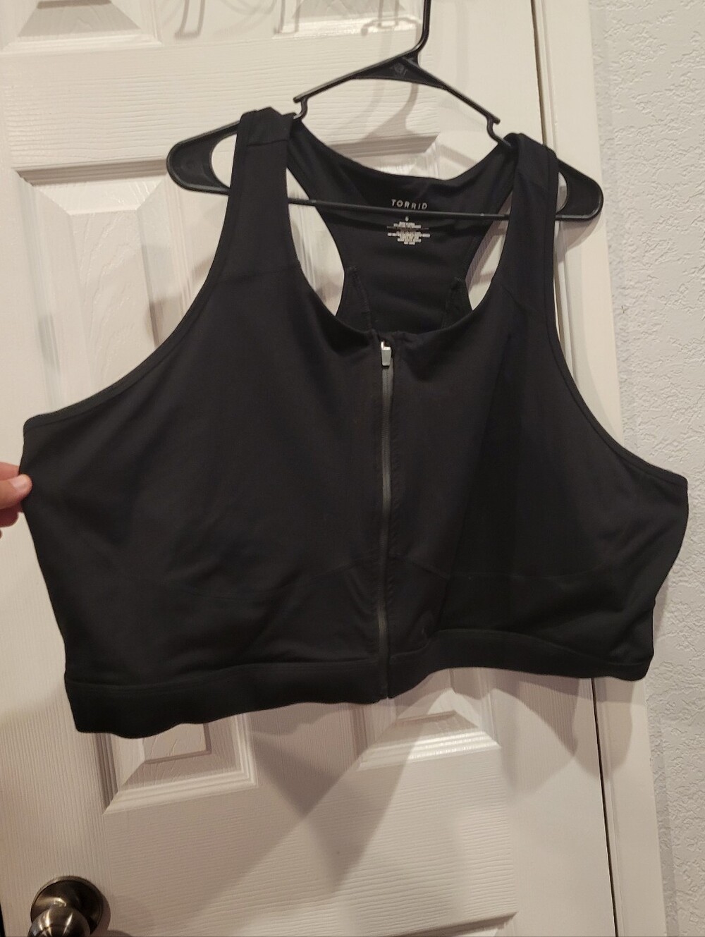 torrid Black Front-Zip Racerback Sports Bra